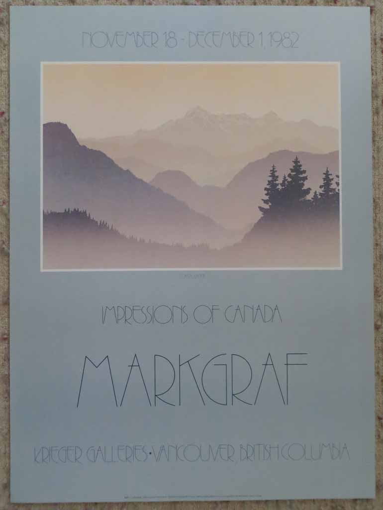 Coastal Range, Impressions Of Canada by Peter and Traudl Markgraf, Krieger Galleries, Vancouver British Columbia 1982, shown with full margins - offset lithograph vintage fine art poster print