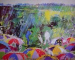 Arnie In The Rain: Arnold Palmer Augusta National Golf Championship 1973 by LeRoy Neiman - offset lithograph vintage poster print art reproduction