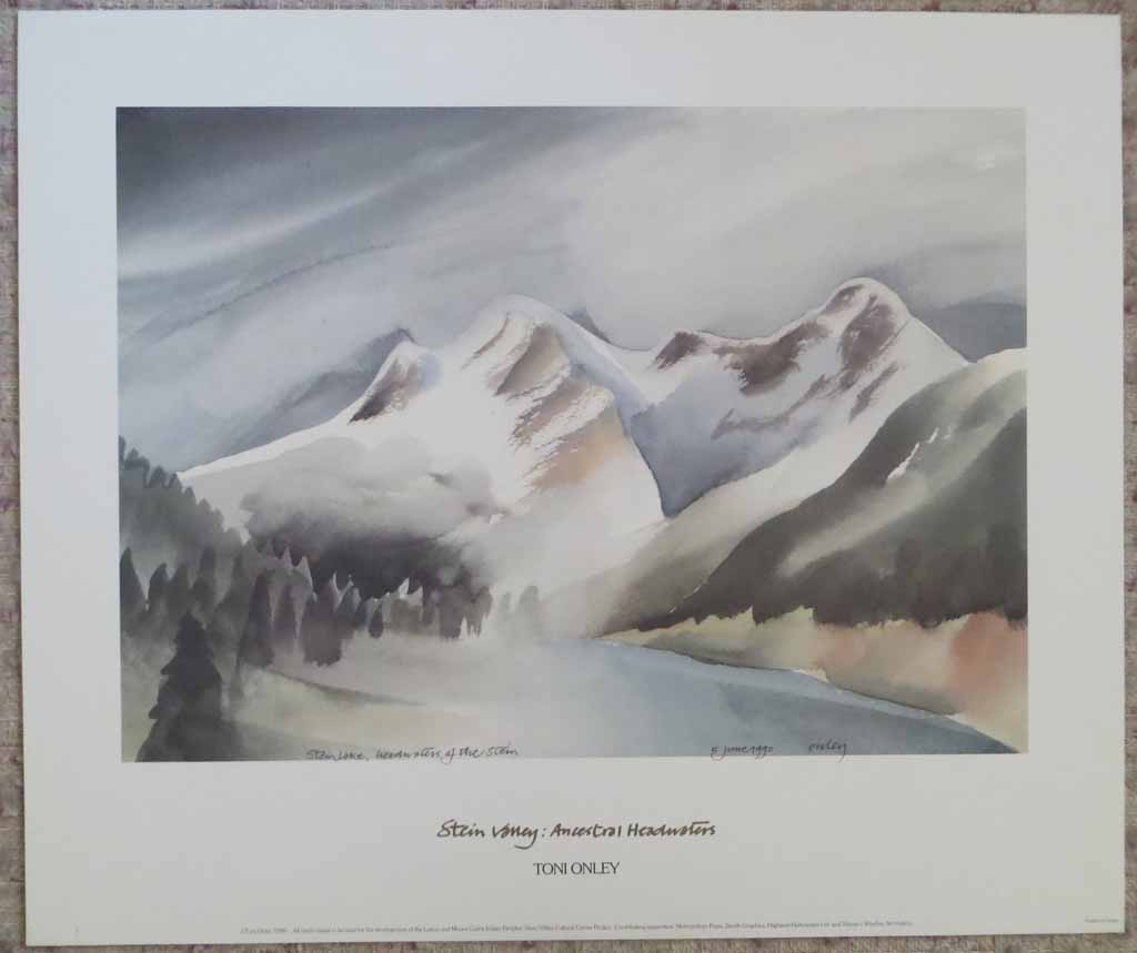 Stein Valley: Ancestral Headwaters by Toni Onley, shown with full margins - offset lithograph vintage fine art print