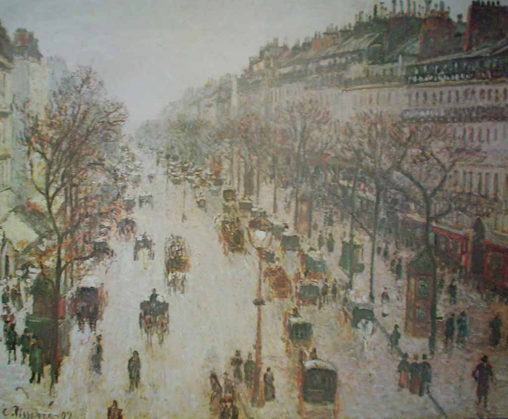 Boulevard Montmartre On A Winter Morning by Camille Pissarro, The Metropolitan Museum of Art - offset lithograph fine art poster