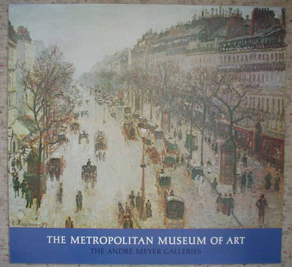 Boulevard Montmartre On A Winter Morning by Camille Pissarro, The Metropolitan Museum of Art, shown with full margins - offset lithograph fine art poster