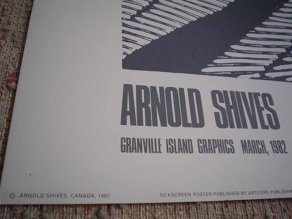 River Of Ice, Kluane by Arnold Shives, Granville Island Graphics 1982, detail to show publisher - silkscreen (serigraph, screen print) vintage fine art limited edition poster print