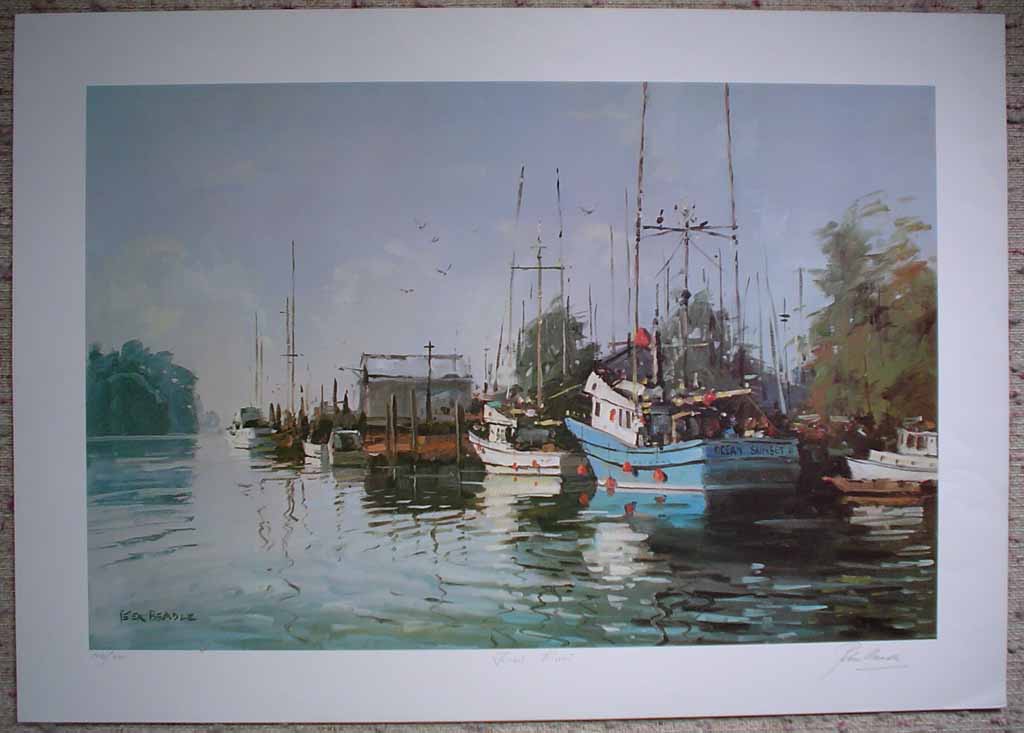 Fraser River by Peter Beadle, signed, titled and numbered 106/350 by artist, shown with full margins - offset lithograph limited edition vintage fine art print
