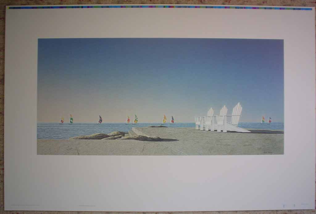 Terrace, Pacific Rim by Keith Hiscock, shown with full margins - offset lithograph reproduction vintage fine art print
