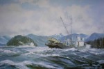 Seiners Running by Robert McVittie, numbered 109/950 and signed by artist - offset lithograph limited edition vintage fine art print