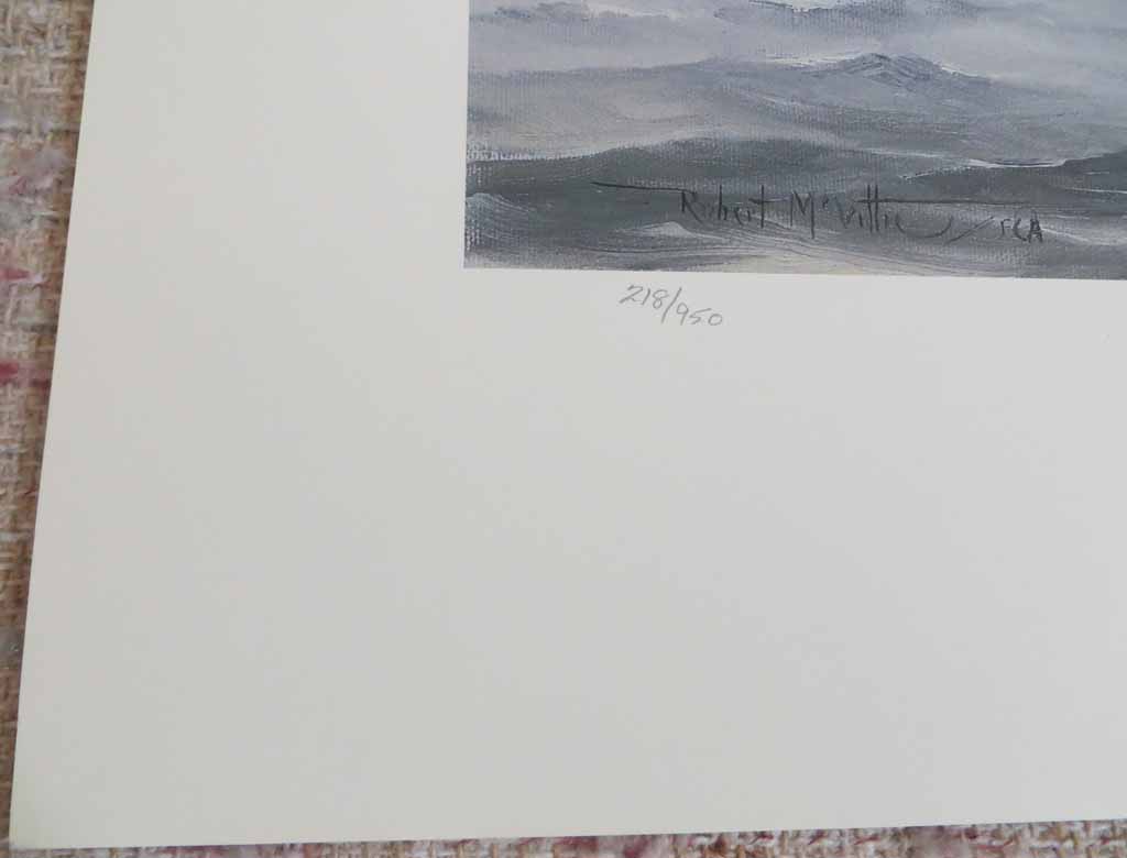 At The Edge Of The Fogbank by Robert McVittie, numbered 218/950 and signed by artist, detail to show edition - offset lithograph limited edition vintage fine art print