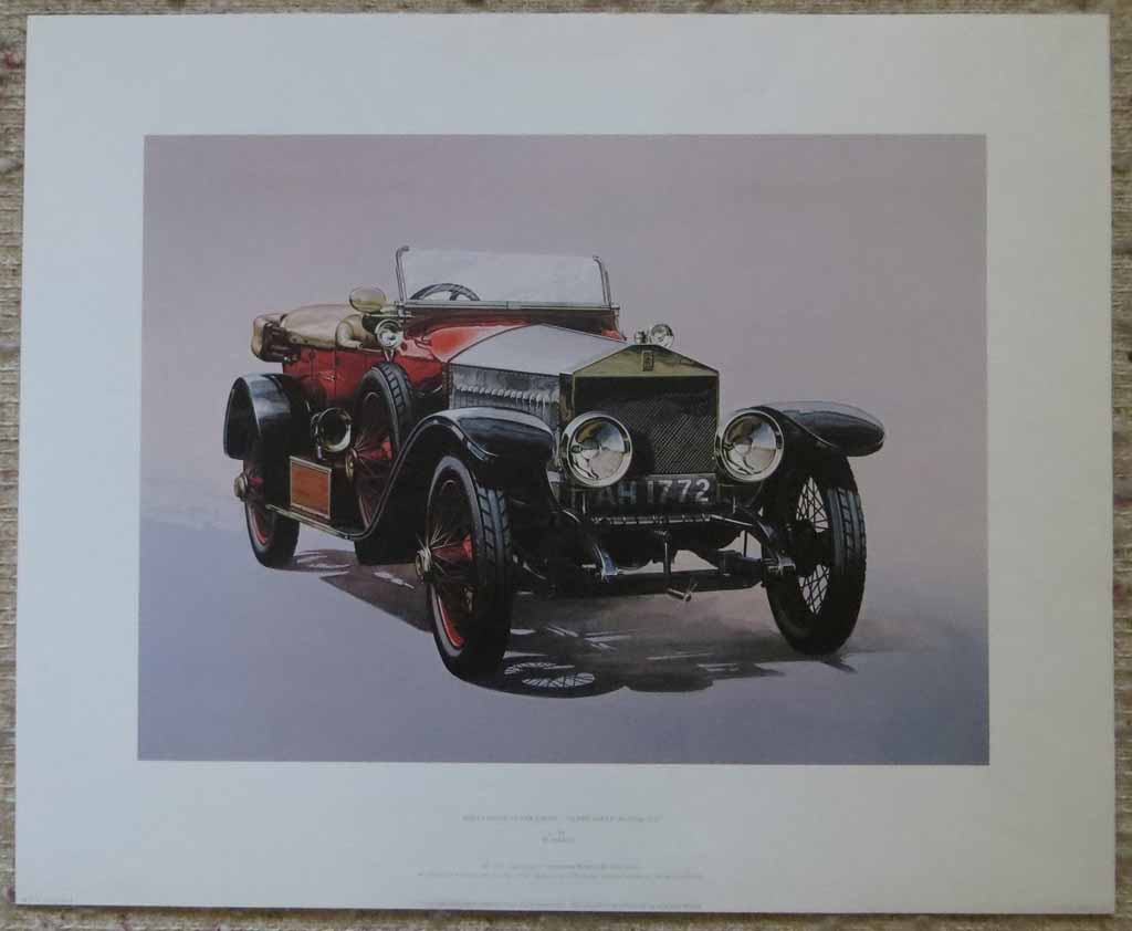 Rolls Royce Silver Ghost Alpine Eagle 1913 by M. Atkinson, shown with full margins - offset lithograph reproduction vintage fine art print