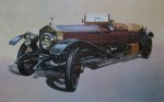 Rolls Royce Silver Ghost London To Edinburgh by M. Atkinson - offset lithograph reproduction vintage fine art print