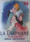 La Diaphane, Sarah Bernhardt by Jules Cheret, turn-of-the-century French Advertising Poster - offset lithograph reproduction vintage ©1976 poster art print