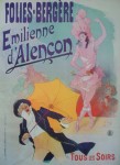Folies-Bergere, Emilienne d'Alencon by Jules Cheret, turn-of-the-century French Advertising Poster - offset lithograph reproduction vintage ©1976 poster art print