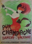 Pur Champagne by Leonetto Cappiello, published by P. Vercasson, turn-of-the-century French Advertising Poster - offset lithograph reproduction vintage ©1978 poster art print
