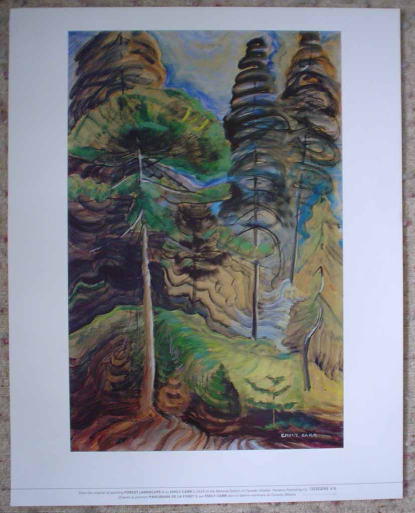 Forest Landscape II by Emily Carr, shown with full margins - offset lithograph reproduction vintage fine art print