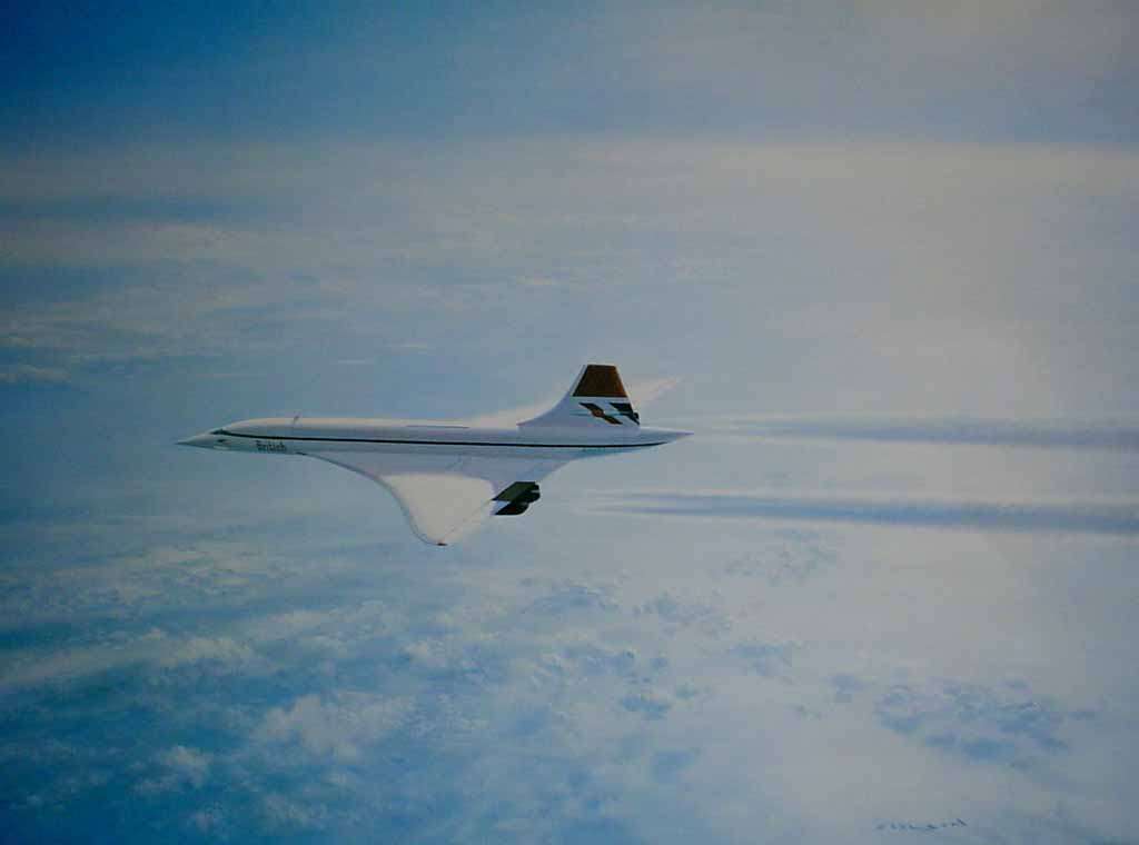 British Aerospace Concorde by Gerald Coulson - offset lithograph reproduction vintage fine art print