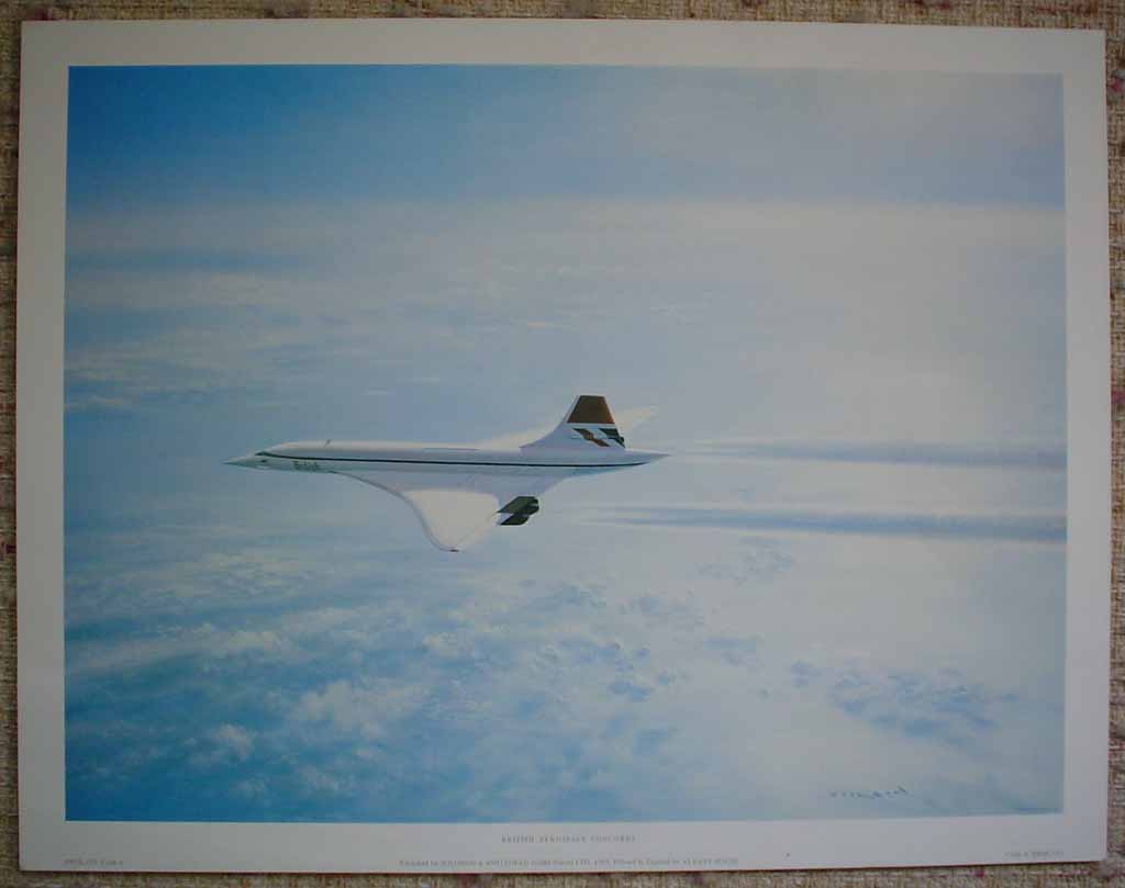 British Aerospace Concorde by Gerald Coulson, shown with full margins - offset lithograph reproduction vintage fine art print