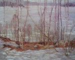 Frozen Lake, Early Spring, Algonquin Park by A.Y. Jackson, Group of Seven - offset lithograph reproduction vintage fine art print