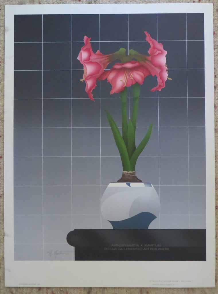 Amaryliss by Anthony Martin, published by Stessan Galleries, shown with full margins - silkscreen original poster vintage fine art poster print