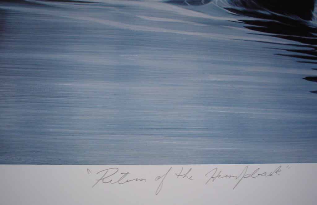 Return Of The Humpback by Bruce Muir, detail to show title - hand-numbered AP 17/48, titled and signed by the artist - limited edition artist's proof offset lithograph vintage fine art print