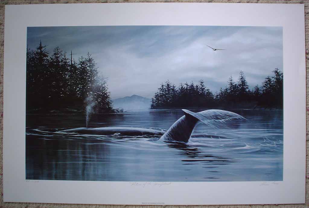 Return Of The Humpback by Bruce Muir, shown with full margins - hand-numbered AP 17/48, titled and signed by the artist - limited edition artist's proof offset lithograph vintage fine art print