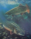 Autumn Splendor: Trout 1994 by Bruce Muir - hand-numbered 62/65 and signed by the artist - limited edition offset lithograph vintage fine art print