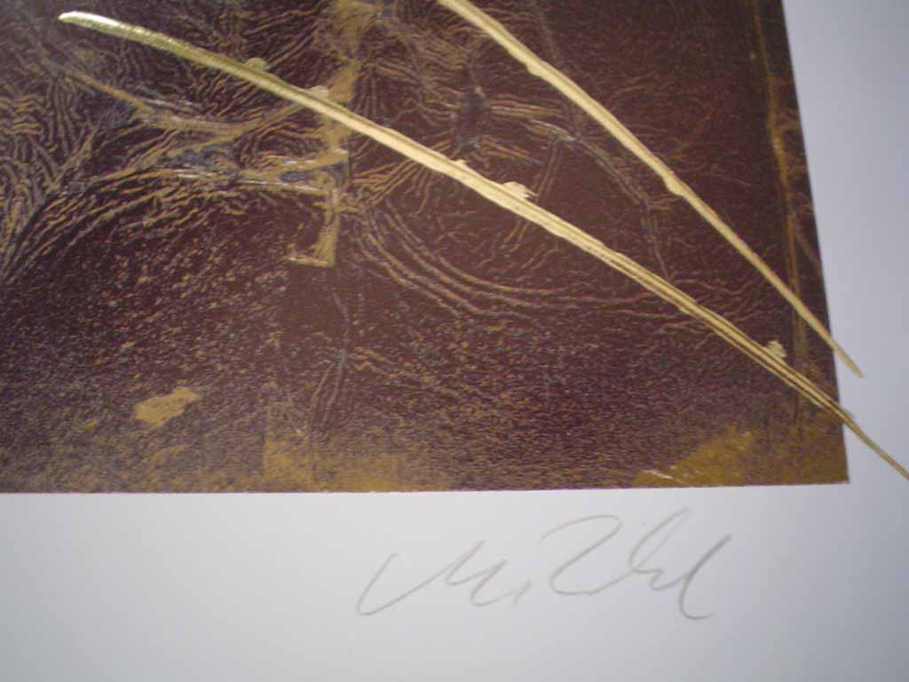 Dream III: Dream 3 by Meridian Publishing, signed by unknown artist, detail of signature - offset lithograph reproduction with gold foil embossed insets vintage fine art print