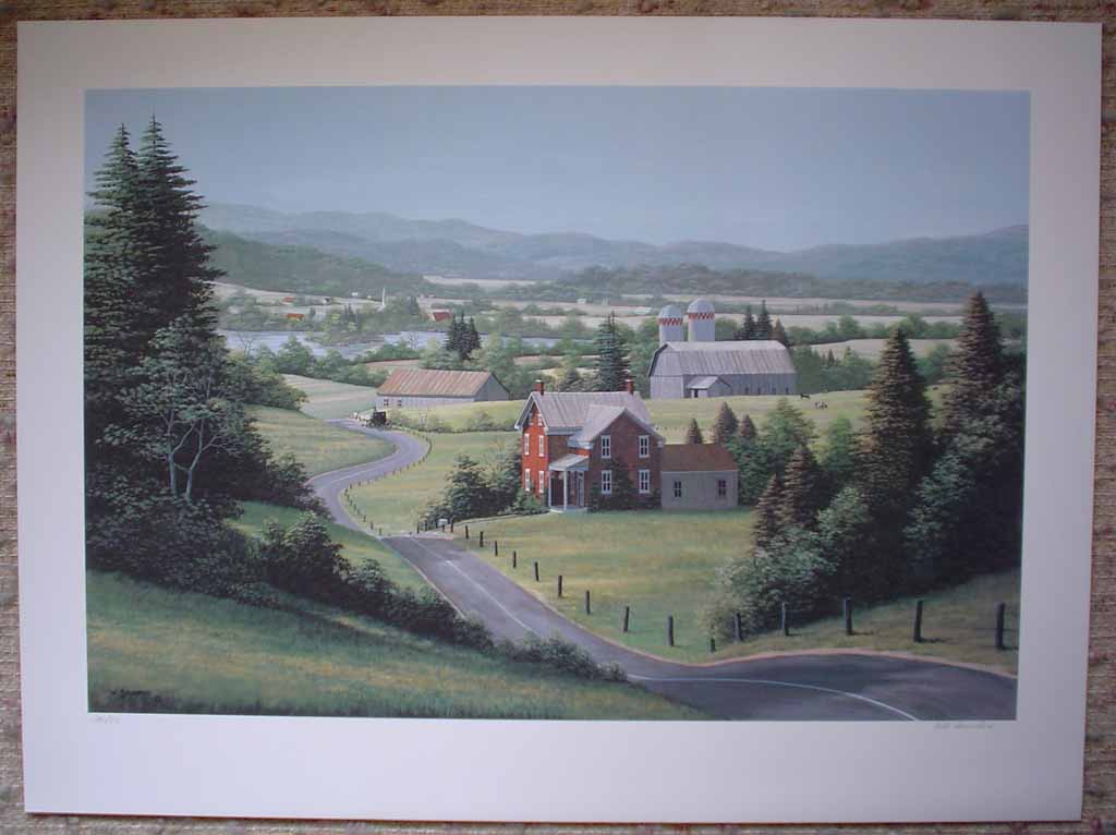 Countryside by Bill Saunders, shown with full margins - hand-numbered 280/375 and signed by the artist - offset lithograph limited edition vintage fine art print