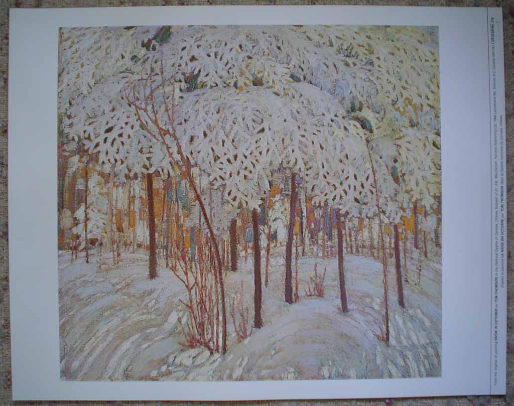 Snow In October by Tom Thomson, Group of Seven - offset lithograph reproduction vintage fine art print