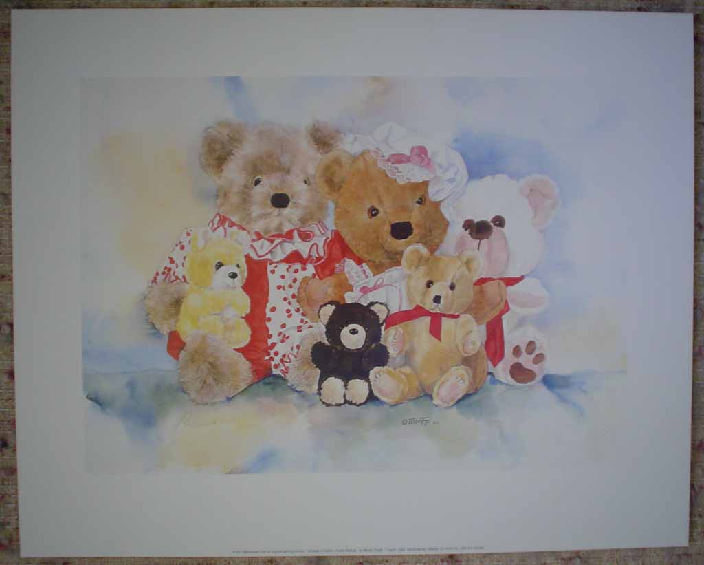 Amanda's Friends: Family Portrait by Wendy Tosoff, shown with full margins - offset lithograph reproduction vintage fine art print