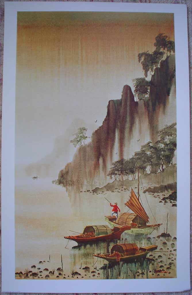 Into The Dawn by R.E. (Robert E.) Russell, published by Donald Art Company, shown with full margins - offset lithograph reproduction vintage fine art print