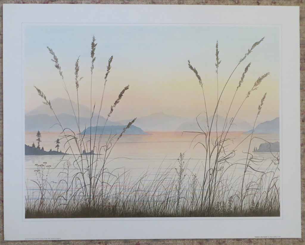 Islands In The Sound by Jeane Duffey, 18x24, printed in England, shown with full margins - offset lithograph reproduction vintage fine art print