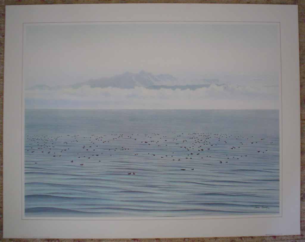 Migrating Ducks by Jeane Duffey, 18x24, printed in England, shown with full margins - offset lithograph reproduction vintage fine art print
