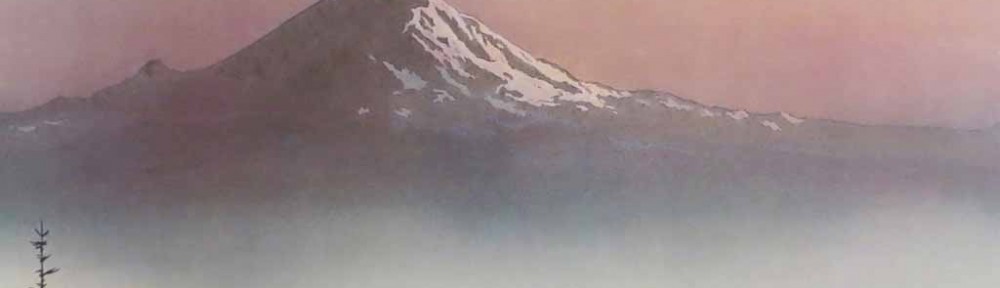 The Mountain by Jeane Duffey, 18x24, printed in England - offset lithograph reproduction vintage fine art print