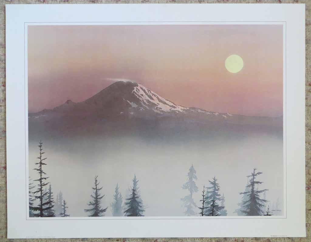 The Mountain by Jeane Duffey, 18x24, printed in England, shown with full margins - offset lithograph reproduction vintage fine art print