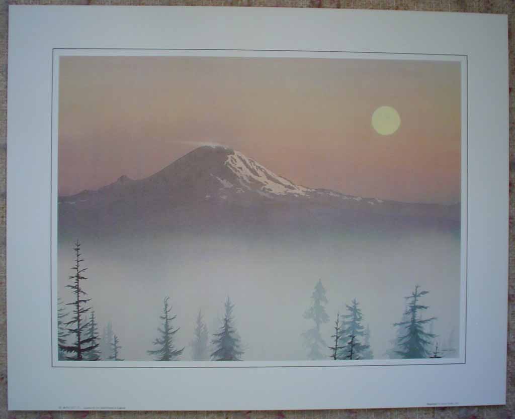 Mountain by Jeane Duffey, 12x16, printed in England, shown with full margins - offset lithograph reproduction vintage fine art print