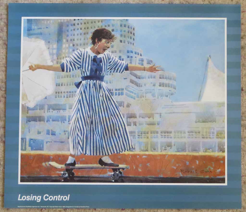 Losing Control by Robert Genn, shown with full margins - offset lithograph reproduction vintage poster art print