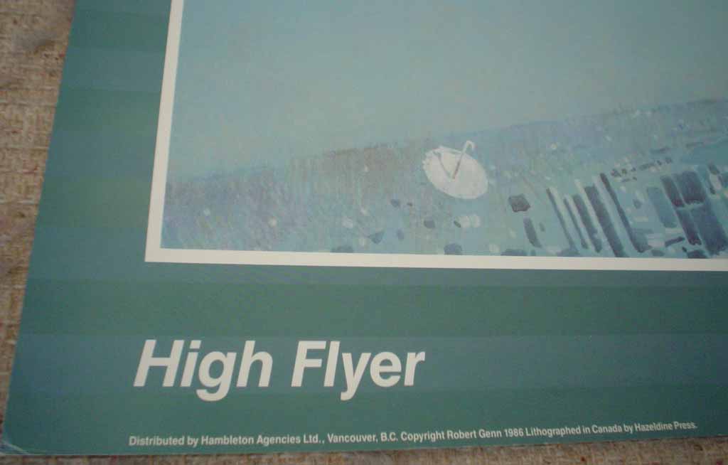 High Flyer by Robert Genn, detail to show publishing information - offset lithograph reproduction vintage poster art print