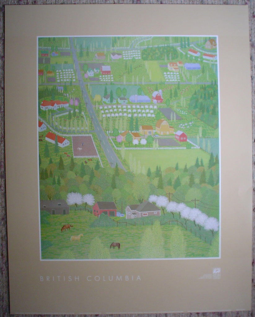 South On Johnson Farm Road by Robert Michener, from the Vancouver Expo'86 Discovery Series, shown with full margins - offset lithograph reproduction vintage poster art print