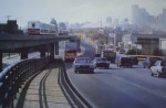 Skytrain To Vancouver 1986 by Alan Wylie, signed by artist - offset lithograph reproduction vintage fine art print