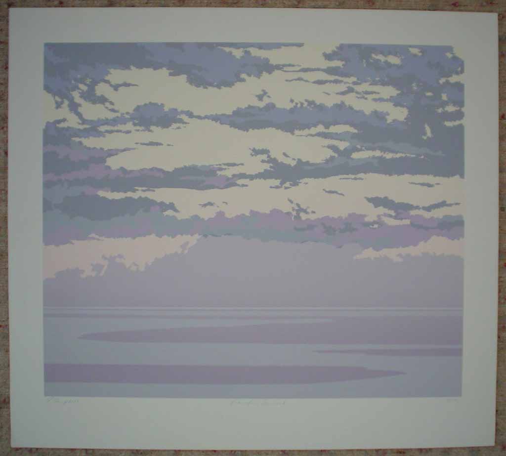 Pacific Sunset by Leyda Campbell, shown with full margins - original screenprint/silkscreen fine art print, signed, titled and numbered 6/197