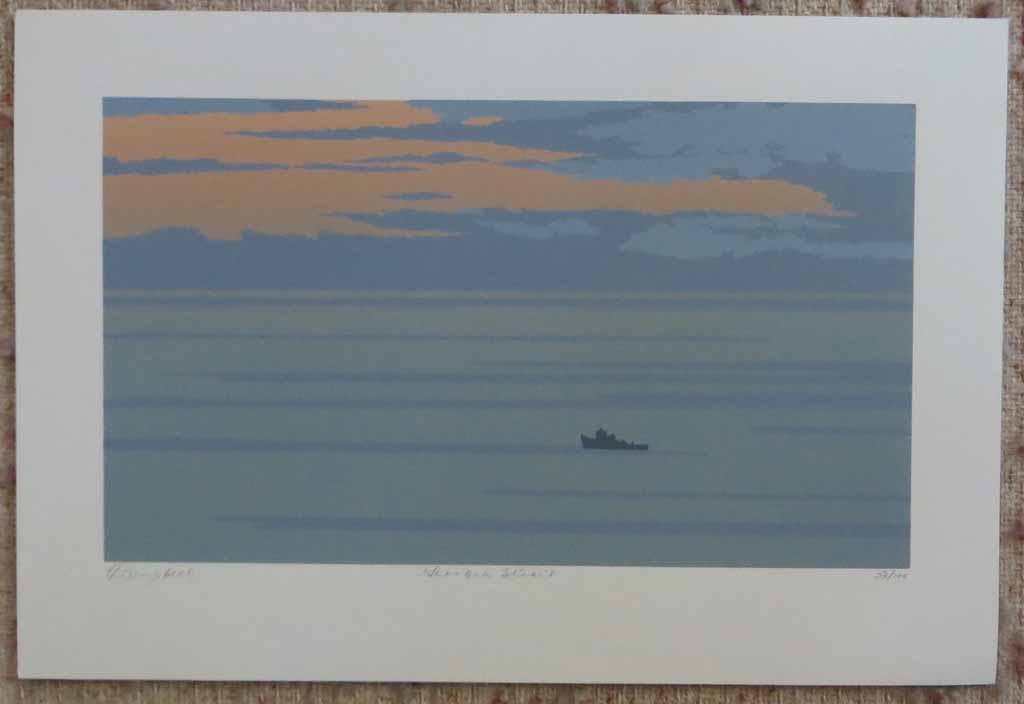 Georgia Strait by Leyda Campbell, shown with full margins - original screenprint/silkscreen limited edition fine art print, signed, titled and numbered 53/100 by artist