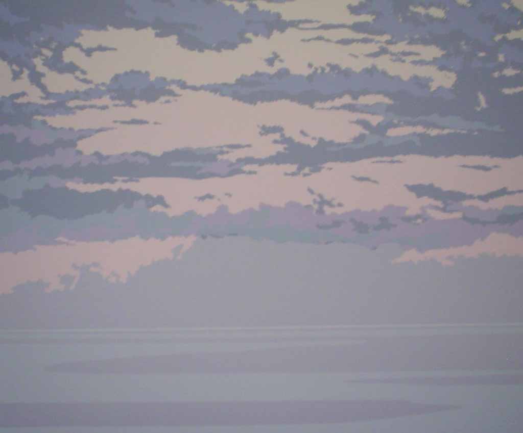 Pacific Sunset by Leyda Campbell - original screenprint/silkscreen limited edition fine art print, signed, titled and numbered 87/198 by artist