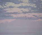 Pacific Sunset by Leyda Campbell - original screenprint/silkscreen limited edition fine art print, signed, titled and numbered 88/198 by artist