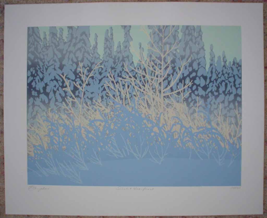 Sunlit Hoarfrost by Leyda Campbell, shown with full margins - original screenprint/silkscreen limited edition fine art print, signed, titled and numbered 102/165 by artist