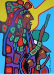 "The Nazarene Whom We Call Jesus The Christ" by Norval Morrisseau - original print limited edition serigraph/silkscreen - in lower margin, in pencil: Woodland Studios, title, numbered 57/100, signed, dated '78 with circular embossed seal in lower right on rag paper, sheet size 40x26 inches/ 101x66cm (KerrisdaleGallery.com)