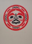 Sun Symbol by Clarence A. Wells, Gitxsan Pacific Northwest Coast First Nations contemporary Native artist - vintage original 1978 limited edition serigraph/silkscreen print - under image in pencil by artist: dated March '78, titled Sun Symbol, signed Clarence A. Wells, numbered 145/150 - sheet size 17x13 inches/ 43x33 cm (KerrisdaleGallery.com)