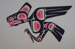 Raven by Clarence A. Wells, Gitxsan Pacific Northwest Coast First Nations contemporary Native artist - vintage original 1977 limited edition serigraph/silkscreen print - under image in pencil by artist: dated March '77, titled Raven, signed Clarence A. Wells, numbered 150/180 - sheet size 13x17 inches/ 33x43 cm (KerrisdaleGallery.com)