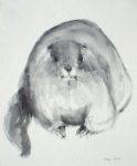 "Beaver" in German:"Biber" by Klaus Meyer Gasters - vintage 1977 offset lithograph reproduction watercolour collectible fine art print (size 12.5 x 10.75 inches/31.75 x 27 cm) - KerrisdaleGallery.com