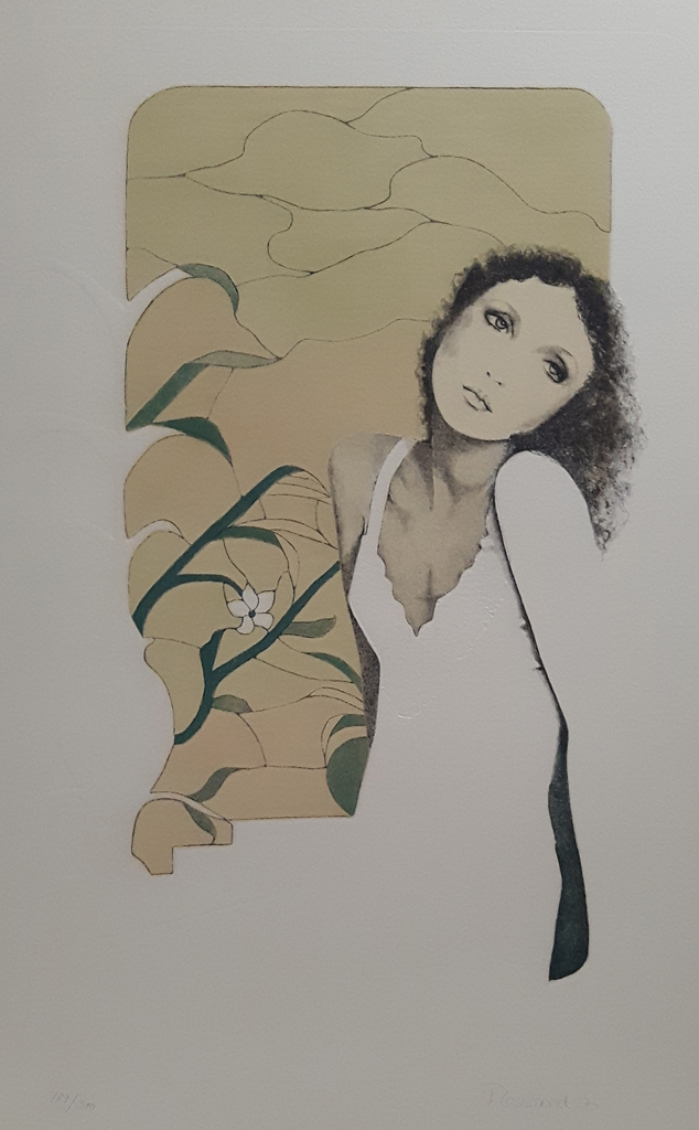 KerrisdaleGallery.com - Stock ID# CR850lv-sntd-c - "Tristesse" by Christine Rosamond, embossed original lithograph, limited edition, numbered 189/350, titled, dated and signed by artist