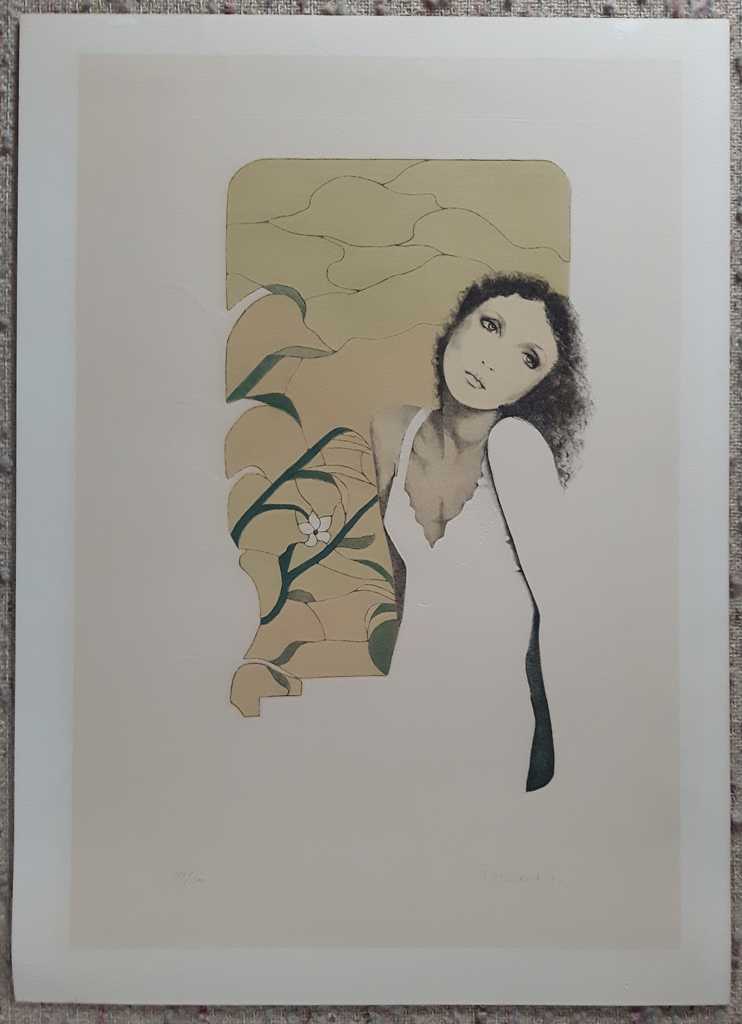 KerrisdaleGallery.com - Stock ID# CR850lv-sntd-c - "Tristesse" by Christine Rosamond, embossed original lithograph, limited edition, numbered 189/350, titled, dated and signed by artist, shown with full margins