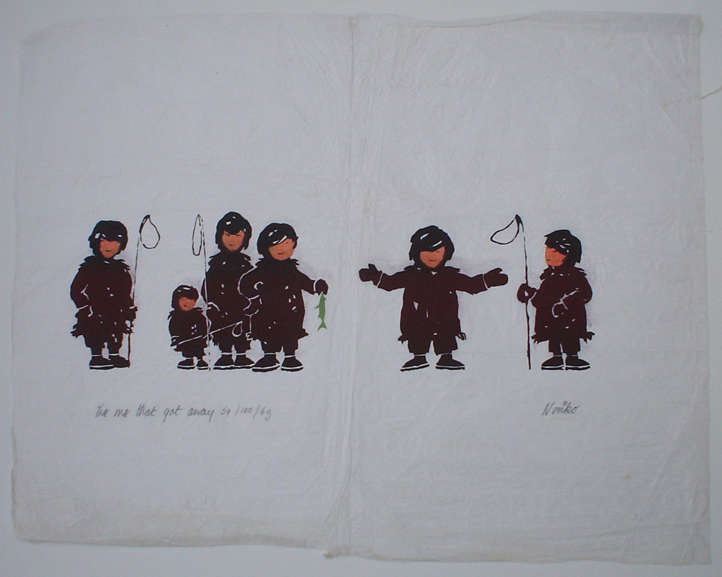 KerrisdaleGallery.com - Stock ID#nn759sh-stnd - The One That Got Away by Noriko, shown with full margins -1963 stencil original print, numbered 59/100