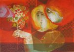 KerrisdaleGallery.com - Stock ID#SA034lh-sn - "The Couple" by Alvar Sunol Munoz-Ramos - original lithograph, embossed, signed by artist and numbered 34/150